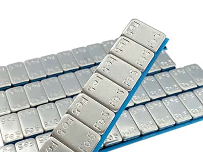 Dacromet coated adhesive wheel weight