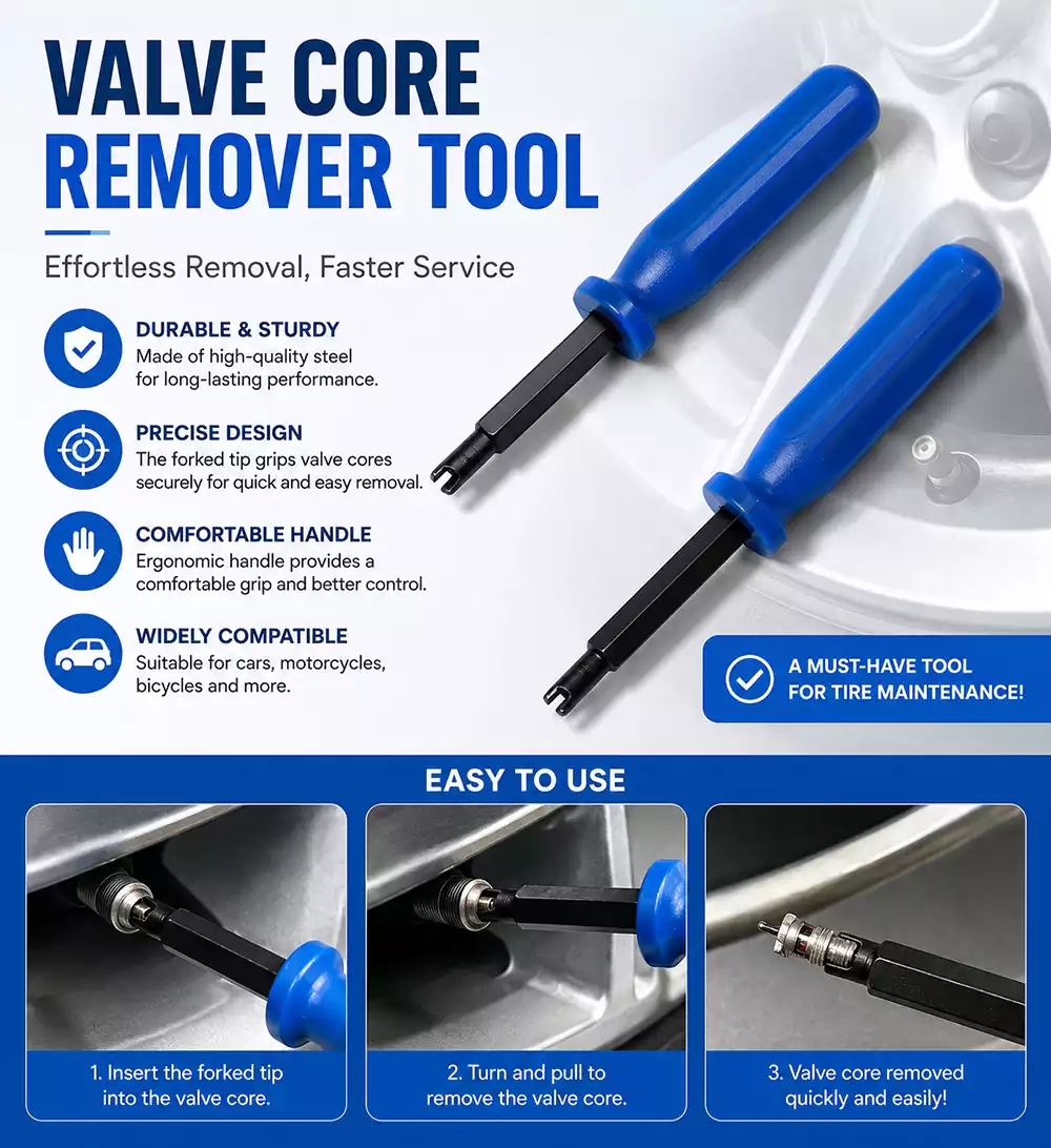 Blue Tire Valve Core Remover Tool