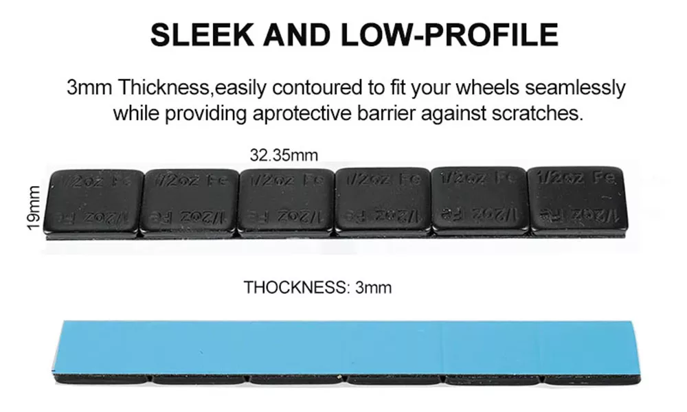 1/2 oz Black Coated Iron Adhesive Wheel Weight