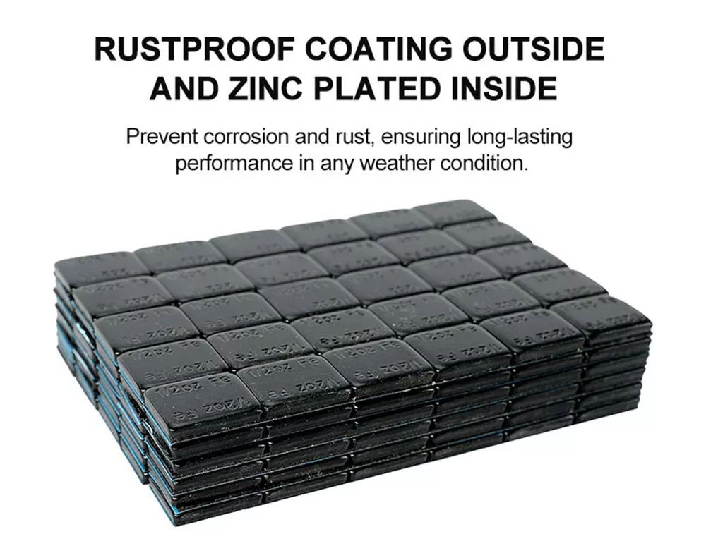 1/2 oz Black Coated Iron Adhesive Wheel Weight