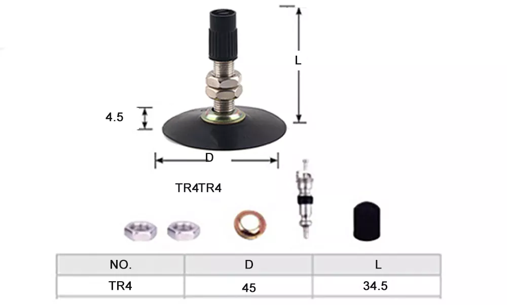 TR4 Brass Stem Rubber Base Structure