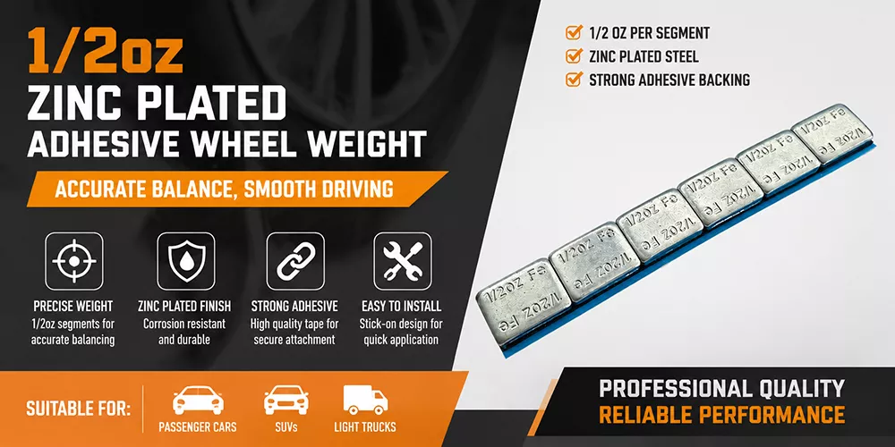 1/2oz Zinc Plated Adhesive Wheel Weight