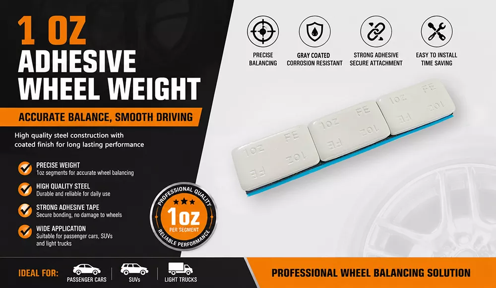 1 oz Gray Coated Adhesive Wheel Weights