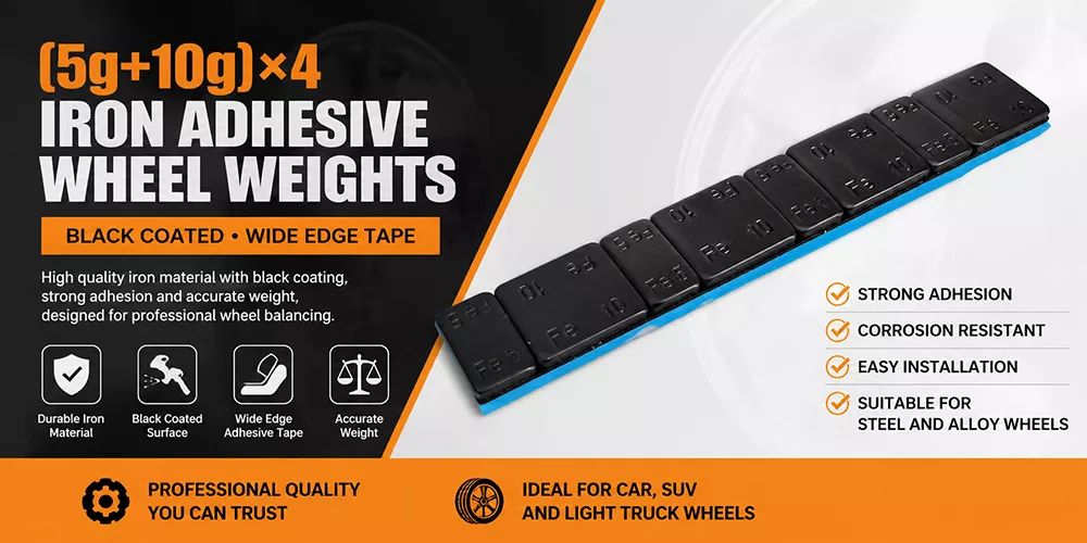 60g Black Coated Adhesive Wheel Weights