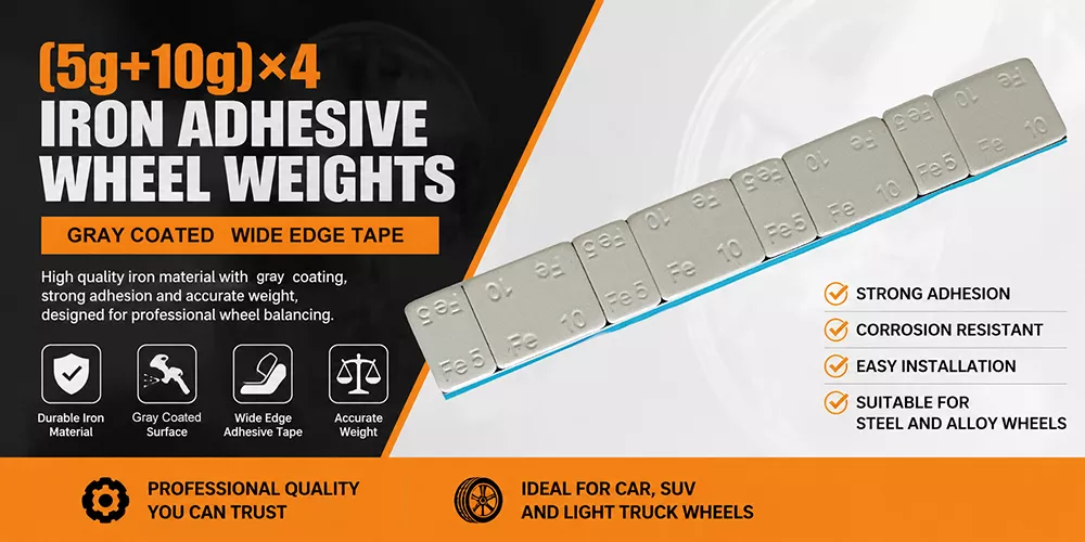 Grey Coated Steel Adhesive Wheel Weight