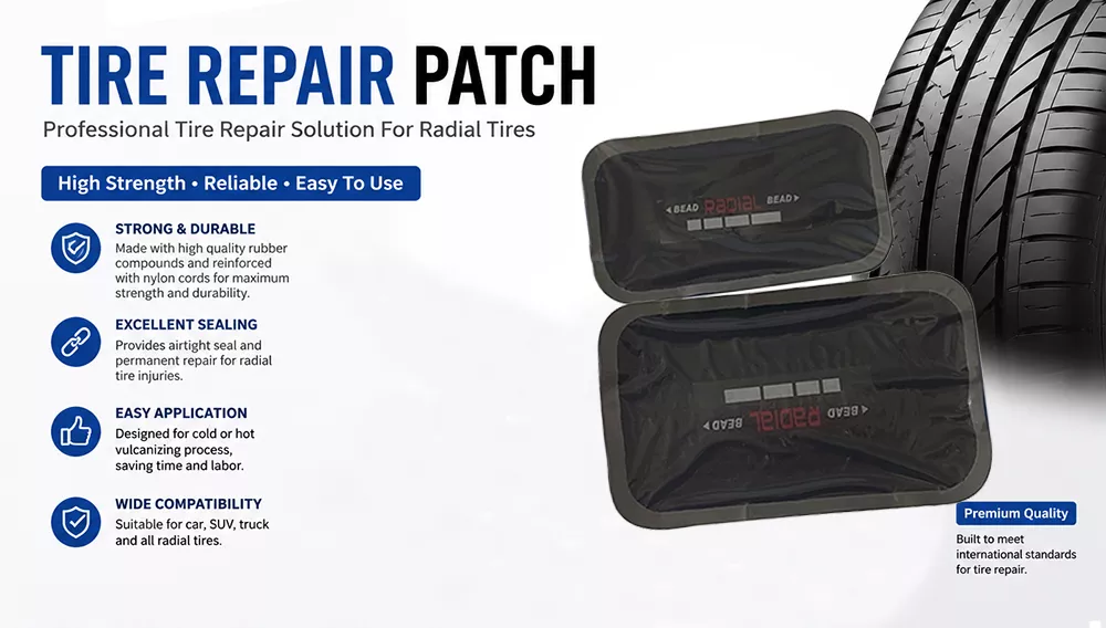 Rectangular Tire Repair Patch