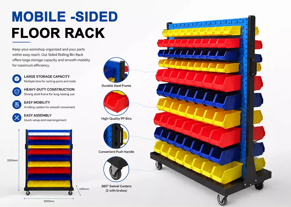 Mobile -Sided Floor Rack