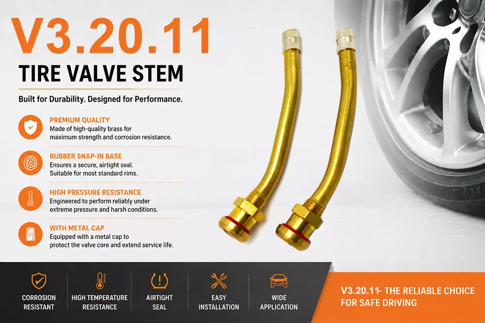 V3.20.11 Brass Truck Tire Valve Stem 