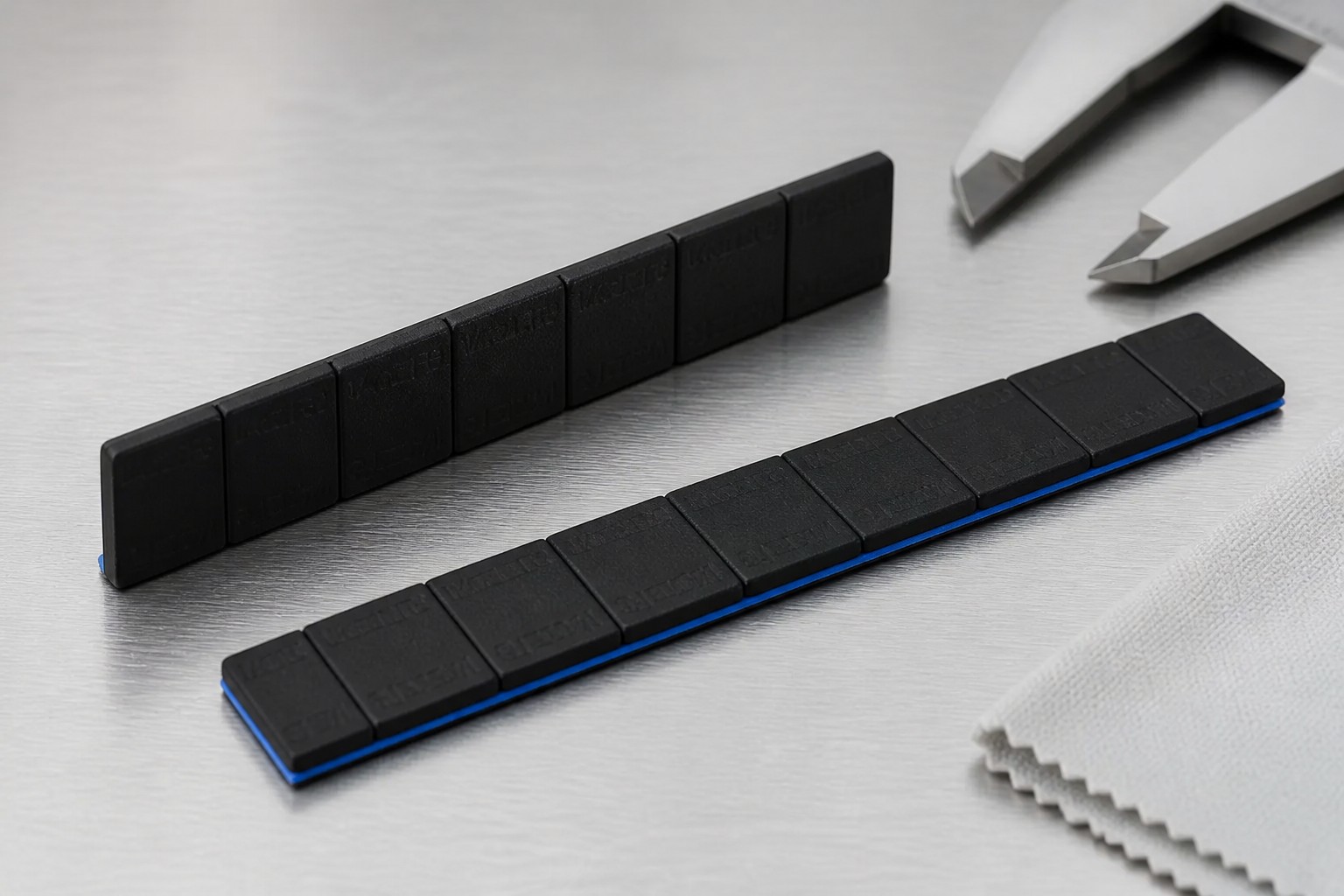 When does an oz black coated right angle adhesive wheel weight fit?