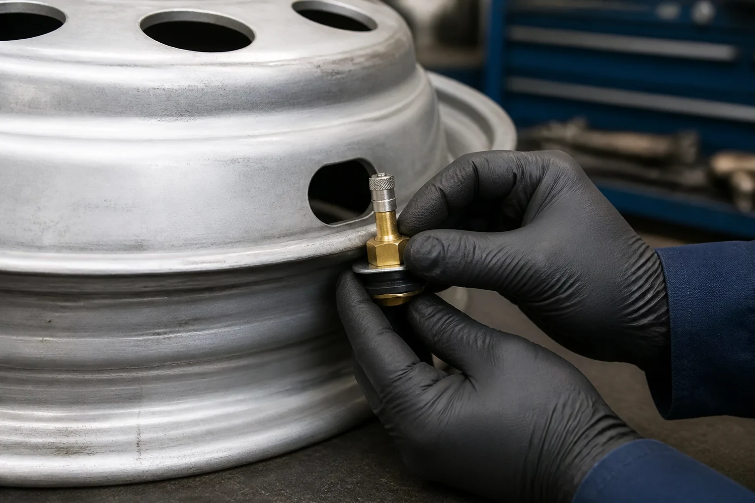 Technical checks for tr ov truck tire valve brass clamp in use