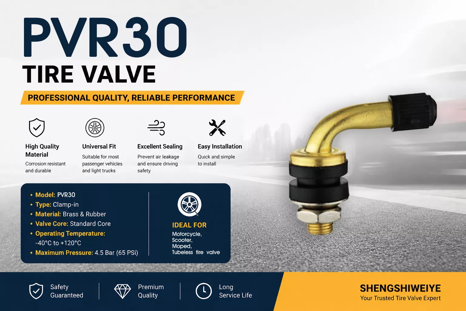 PVR30 Motorcycle Tire Valve