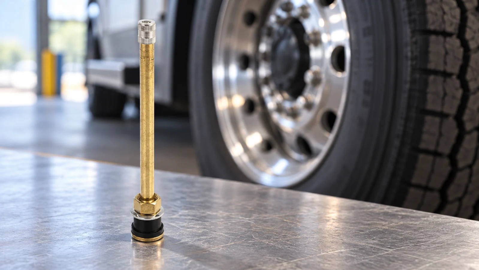 Clearer Fit Checks for a TR574 truck tire valve stem