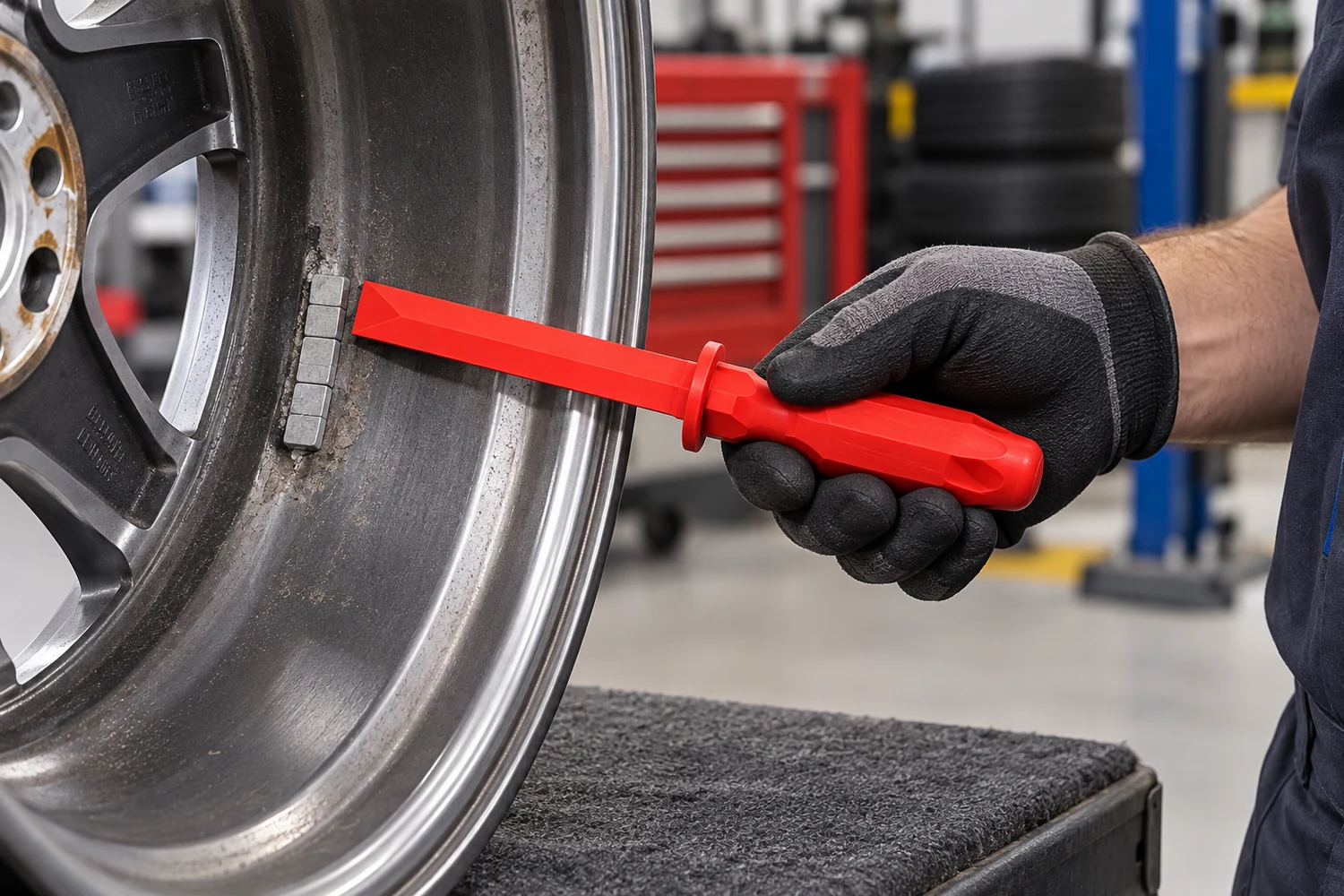 A Wheel Weight Removal Tool for Controlled Rim Service
