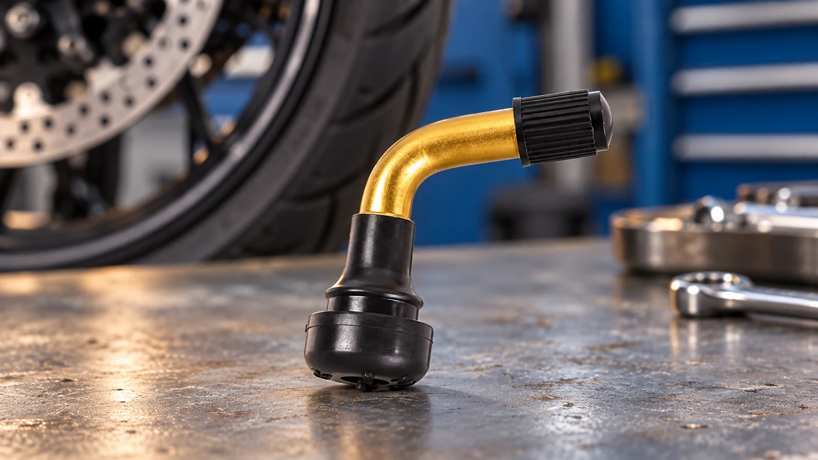 How Does a Bent Motorcycle Tire Valve Improve Access?