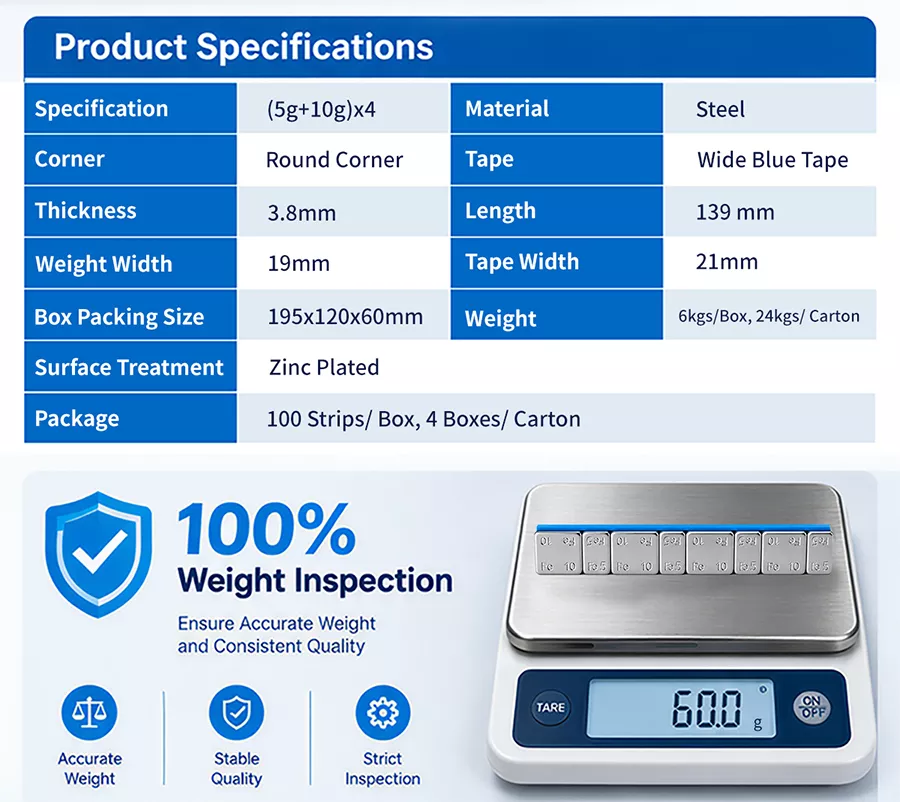 Stick on Wheel Weights (5g *10g)*4