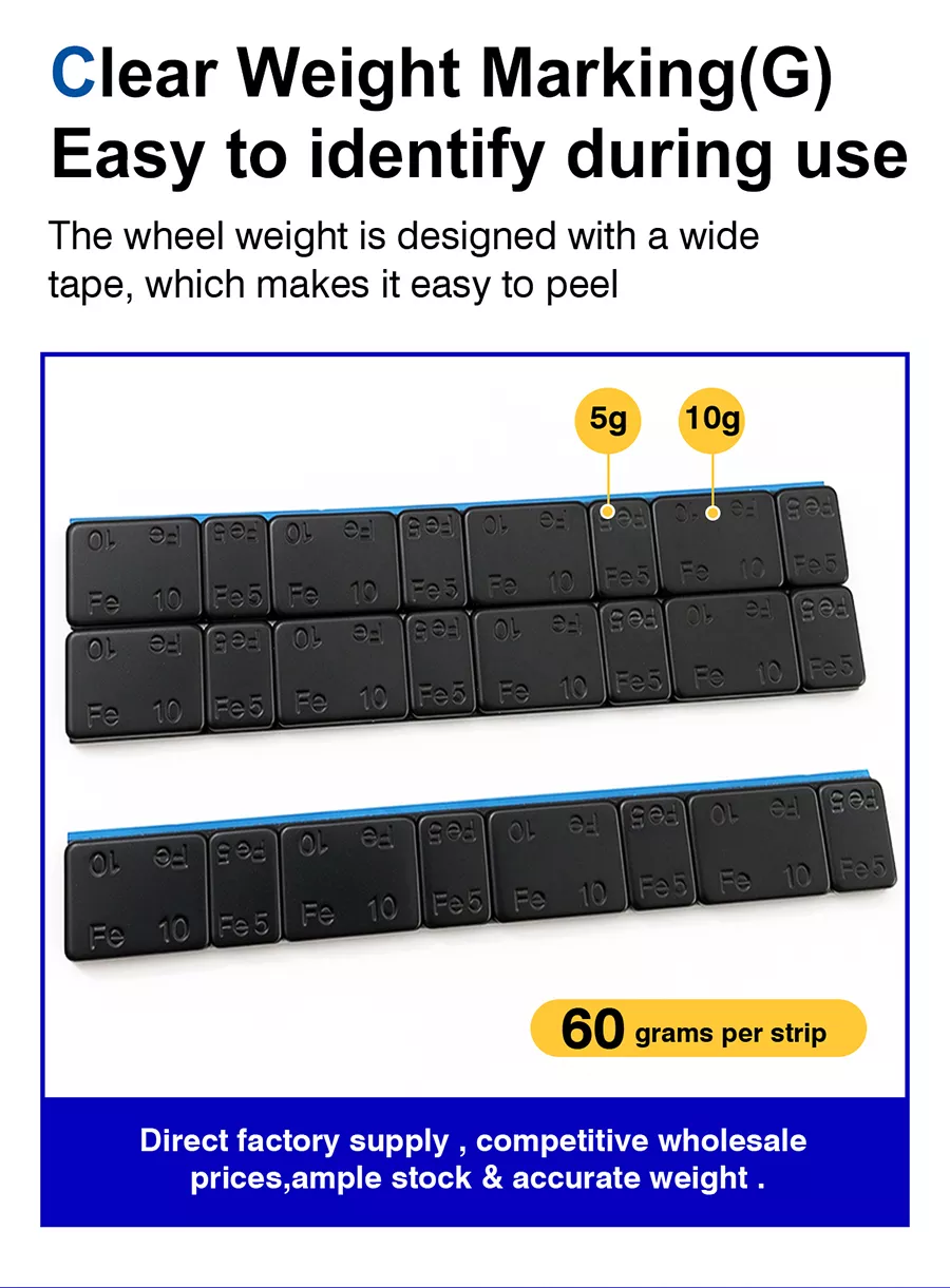 Black Coated Adhesive Wheel Weights-