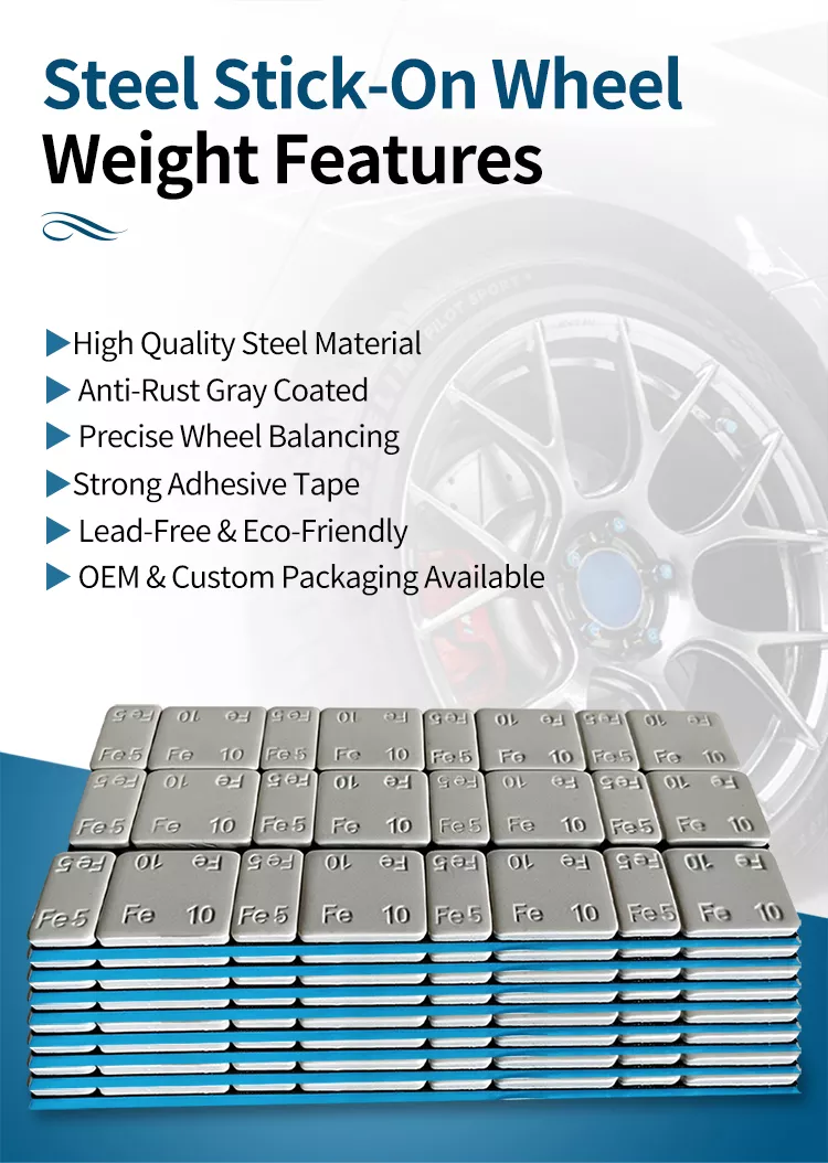 Grey Coated Steel Adhesive Wheel Weight (5g+10g)×4