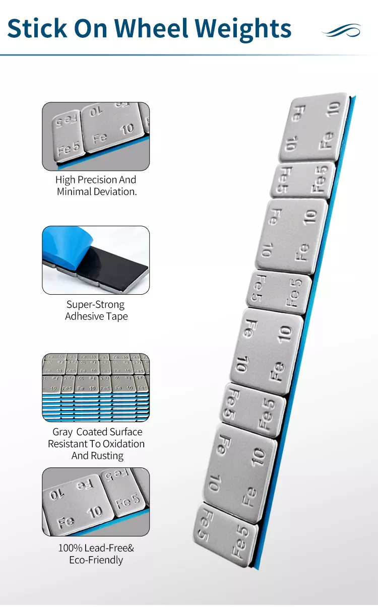 Grey Coated Steel Adhesive Wheel Weight (5g+10g)×4
