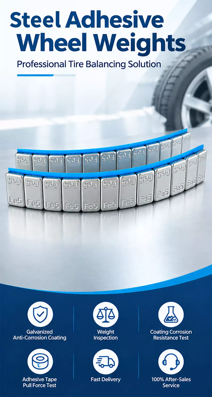Steel Adhesive Wheel Weights 5g×12