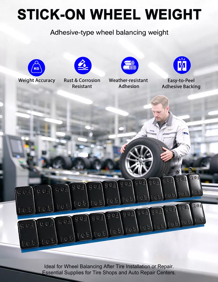 5g×12 Black Coated Adhesive Wheel Weights