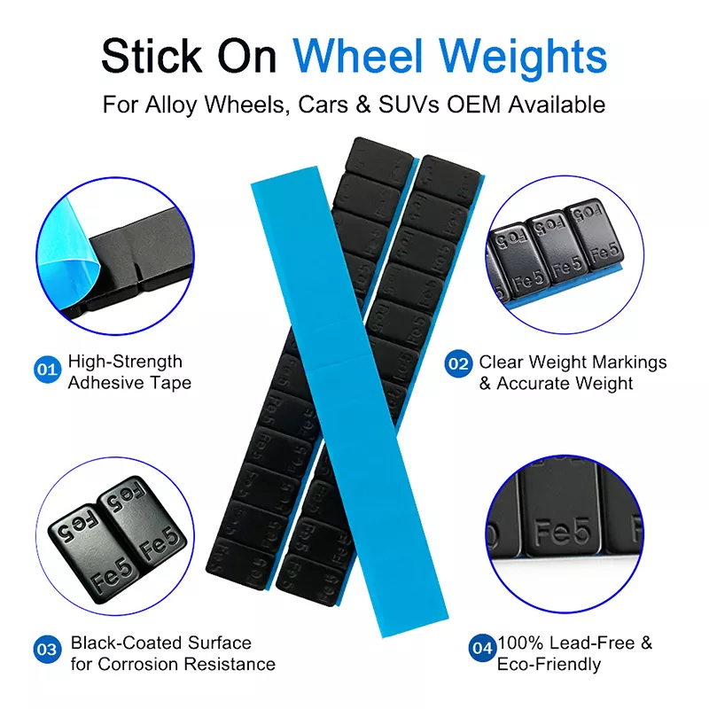 5g×12 Black Coated Adhesive Wheel Weights