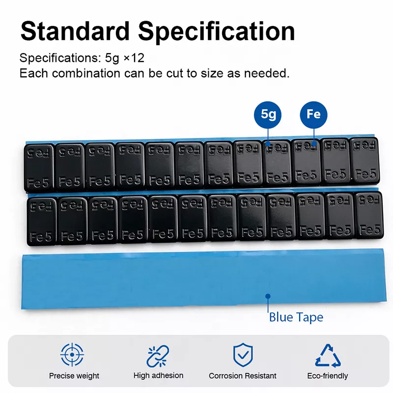 5g×12 Black Coated Adhesive Wheel Weights