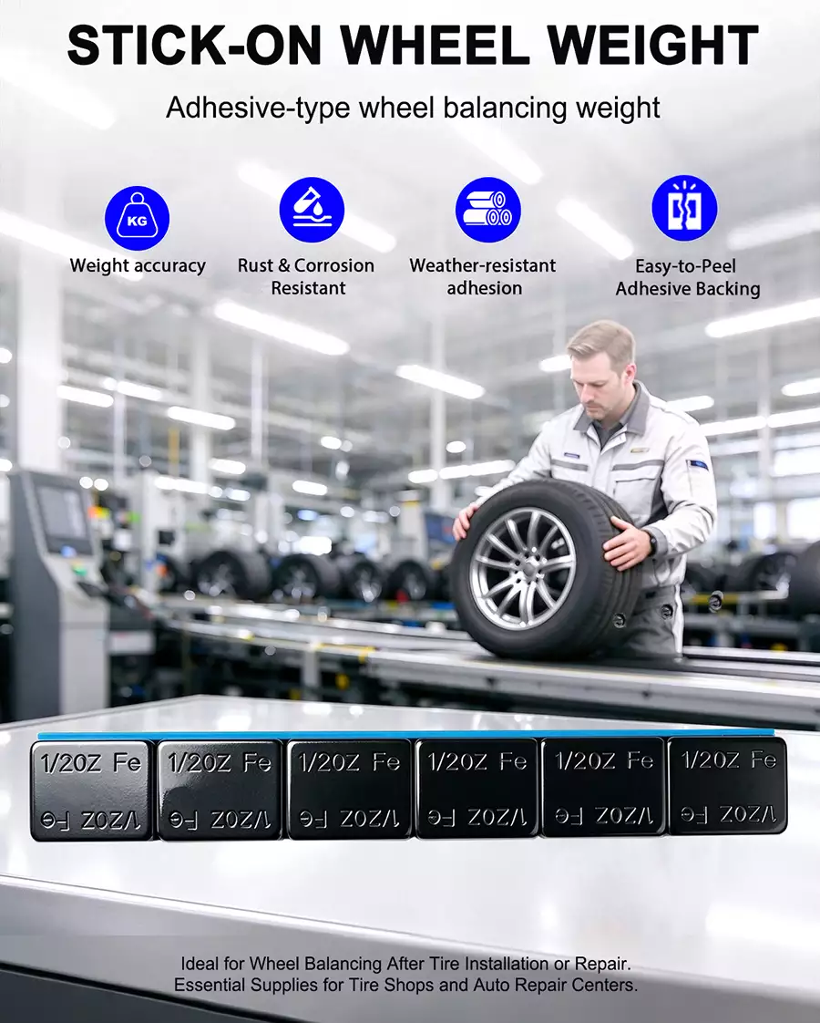 1/2 oz Black Coated Iron Adhesive Wheel Weight