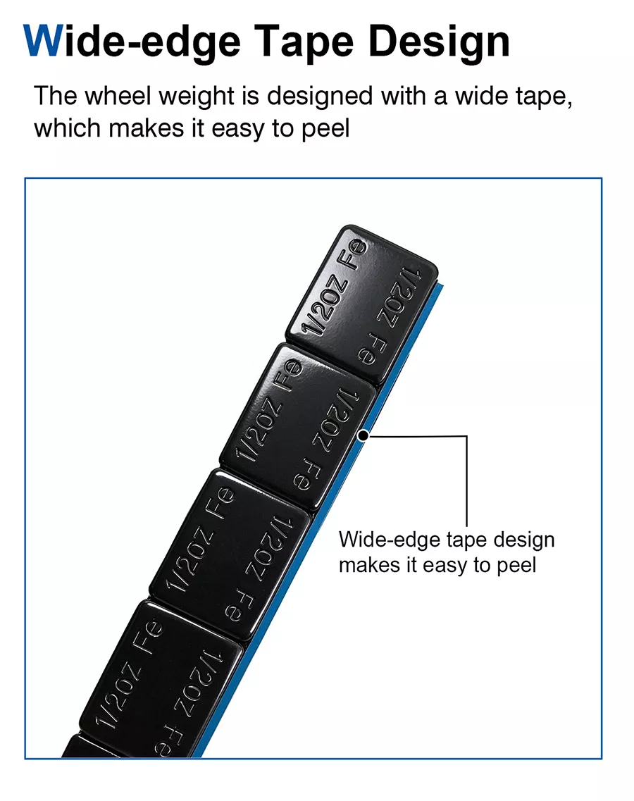 1/2 oz Black Coated Iron Adhesive Wheel Weight