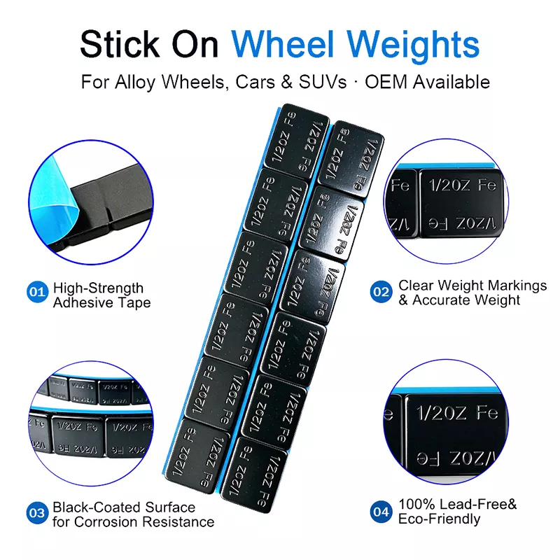 1/2 oz Black Coated Iron Adhesive Wheel Weight