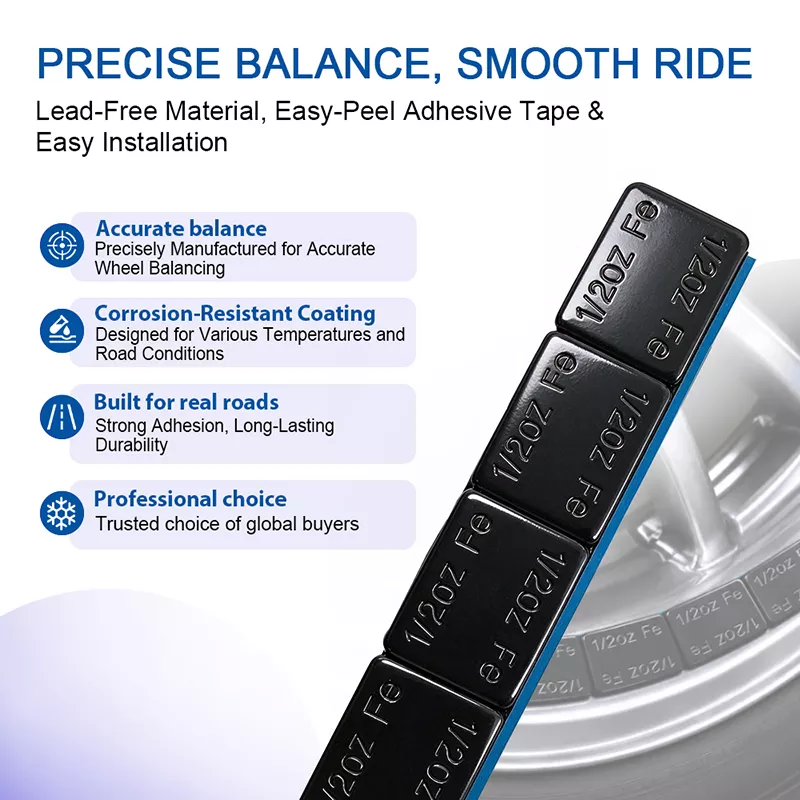 1/2 oz Black Coated Iron Adhesive Wheel Weight
