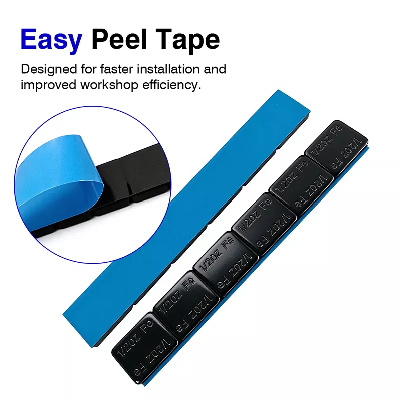 1/2 oz Black Coated Iron Adhesive Wheel Weight