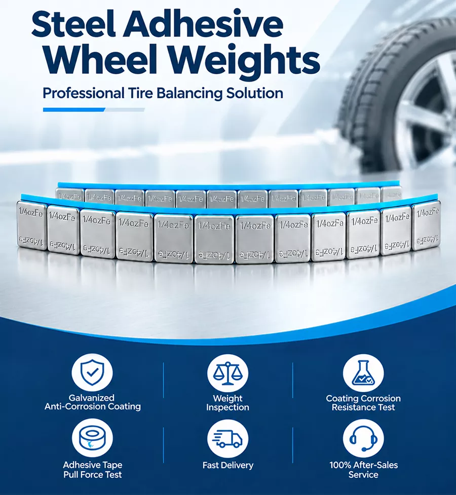 1/4 oz Galvanized Round Corner Adhesive Wheel Weight