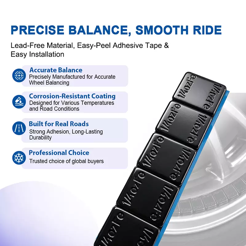 1/4oz × 12 Black Coated Adhesive Wheel Weights