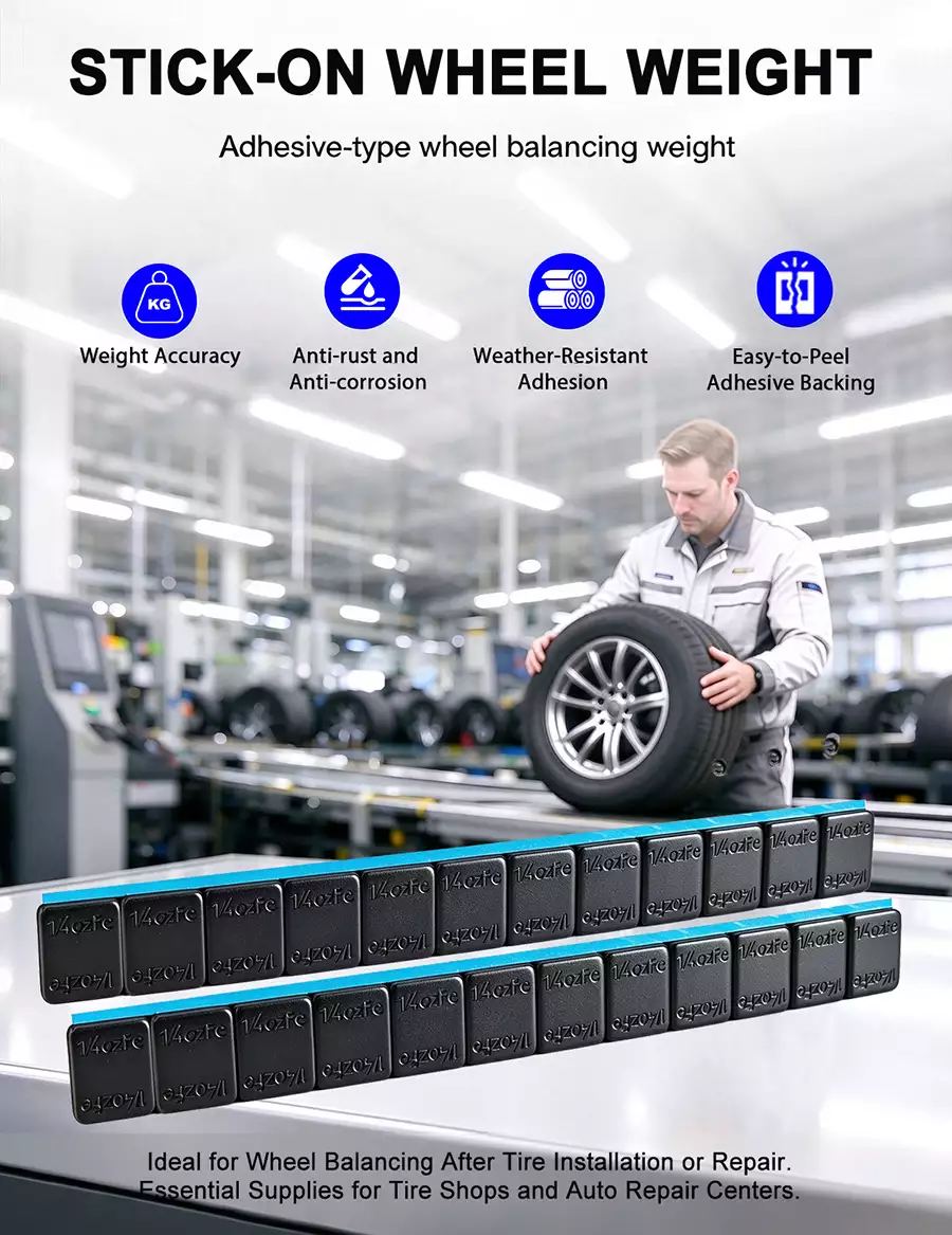 1/4oz × 12 Black Coated Adhesive Wheel Weights