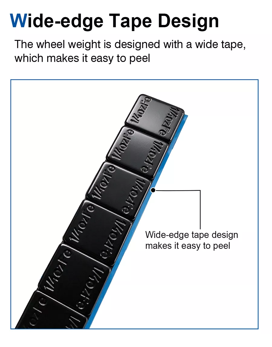 1/4oz × 12 Black Coated Adhesive Wheel Weights