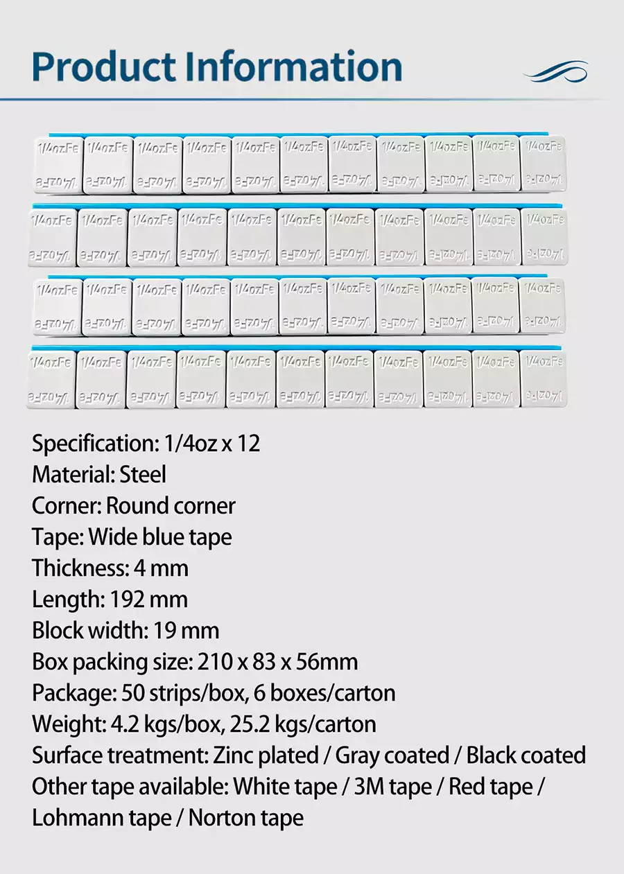 1/4oz × 12 Gray Coated Adhesive Wheel Weights